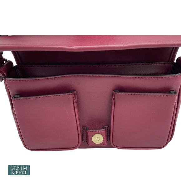 NEW Michael Kors Colby Medium Leather Shoulder Bag Mulberry Buckle Flap Purse - Picture 11 of 13